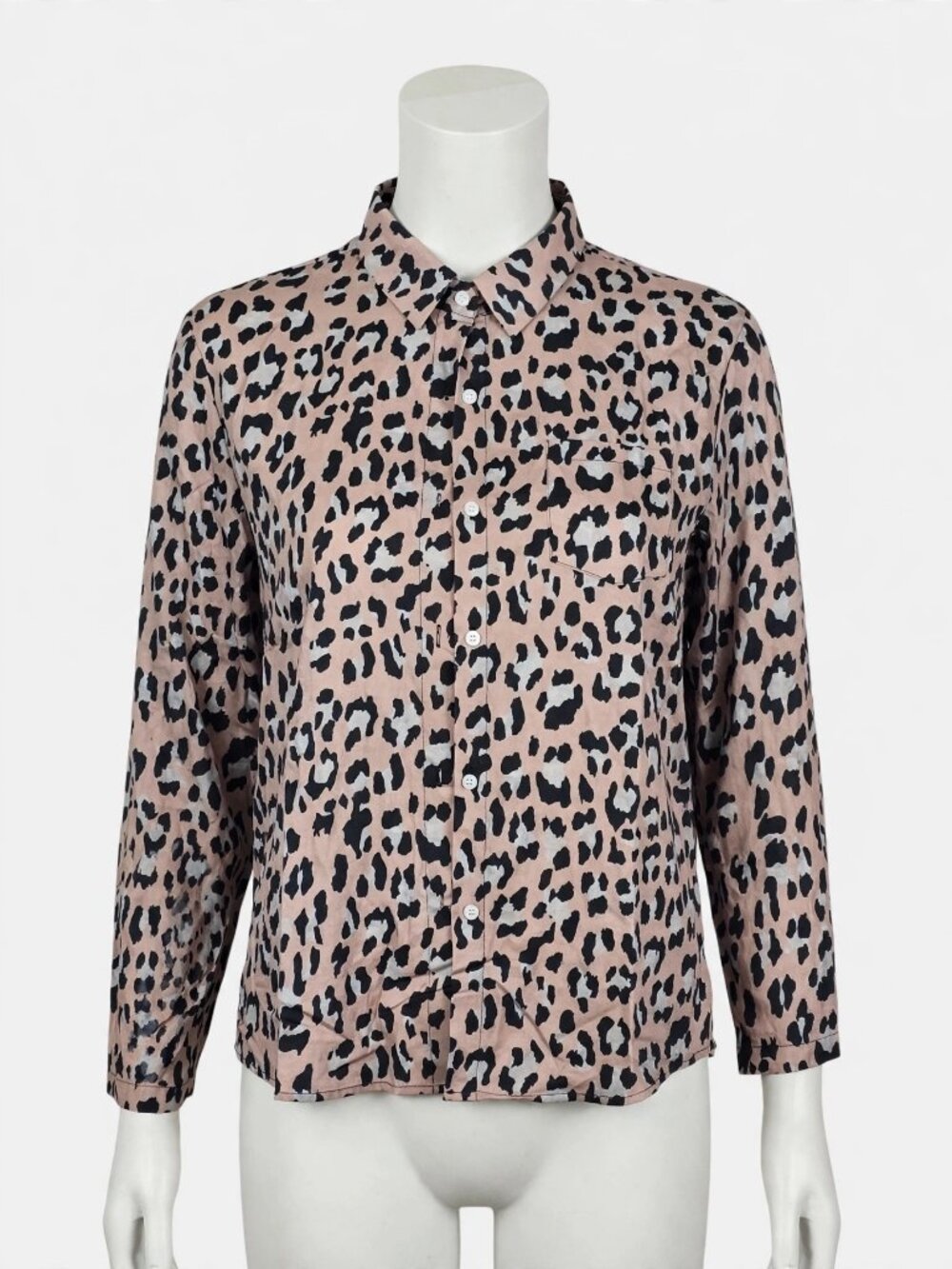 Leopard Print Button Up Shirt 2X